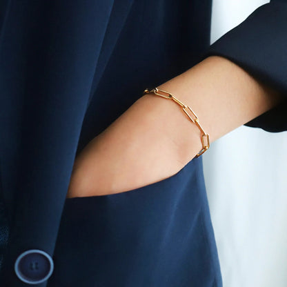 [ElanLuxe]Eloise Gold Paperclip Bracelet
