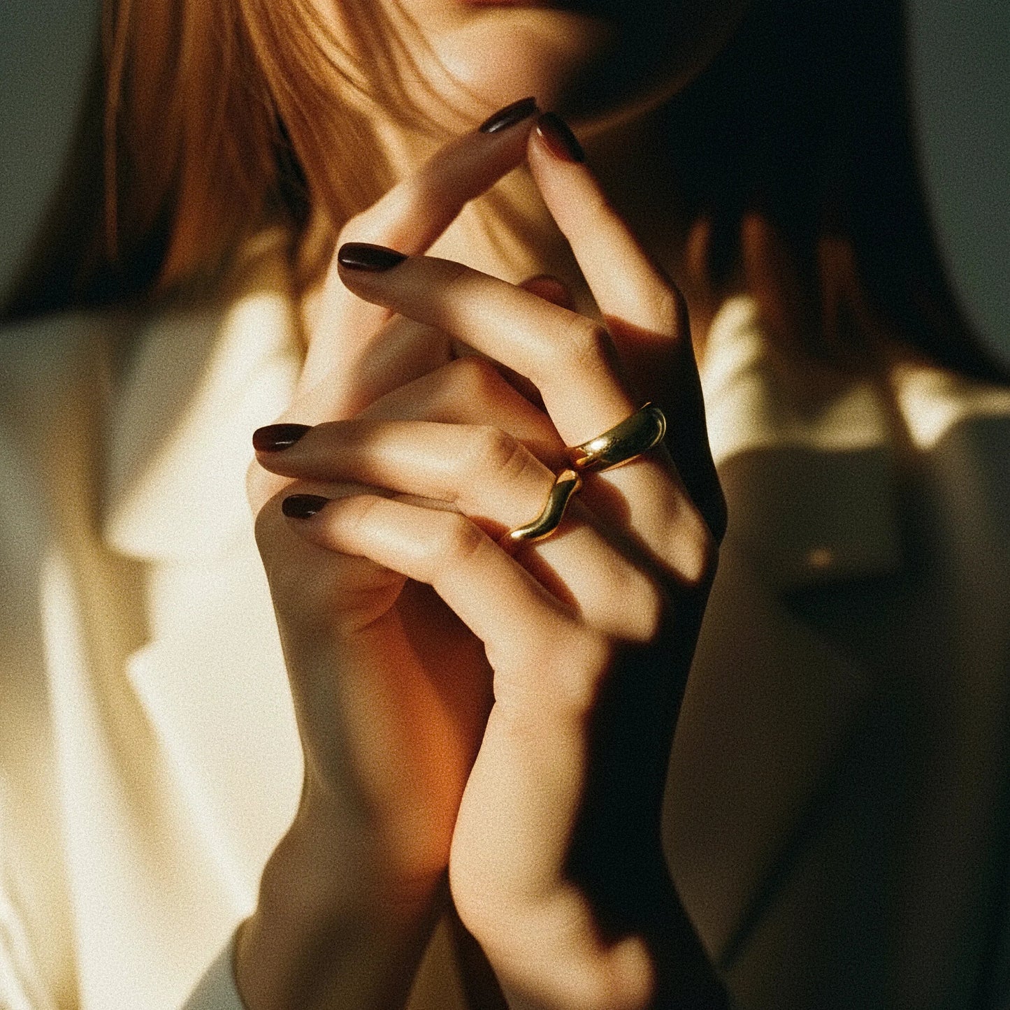 [ElanLuxe]Lunaria Gold Wave Ring