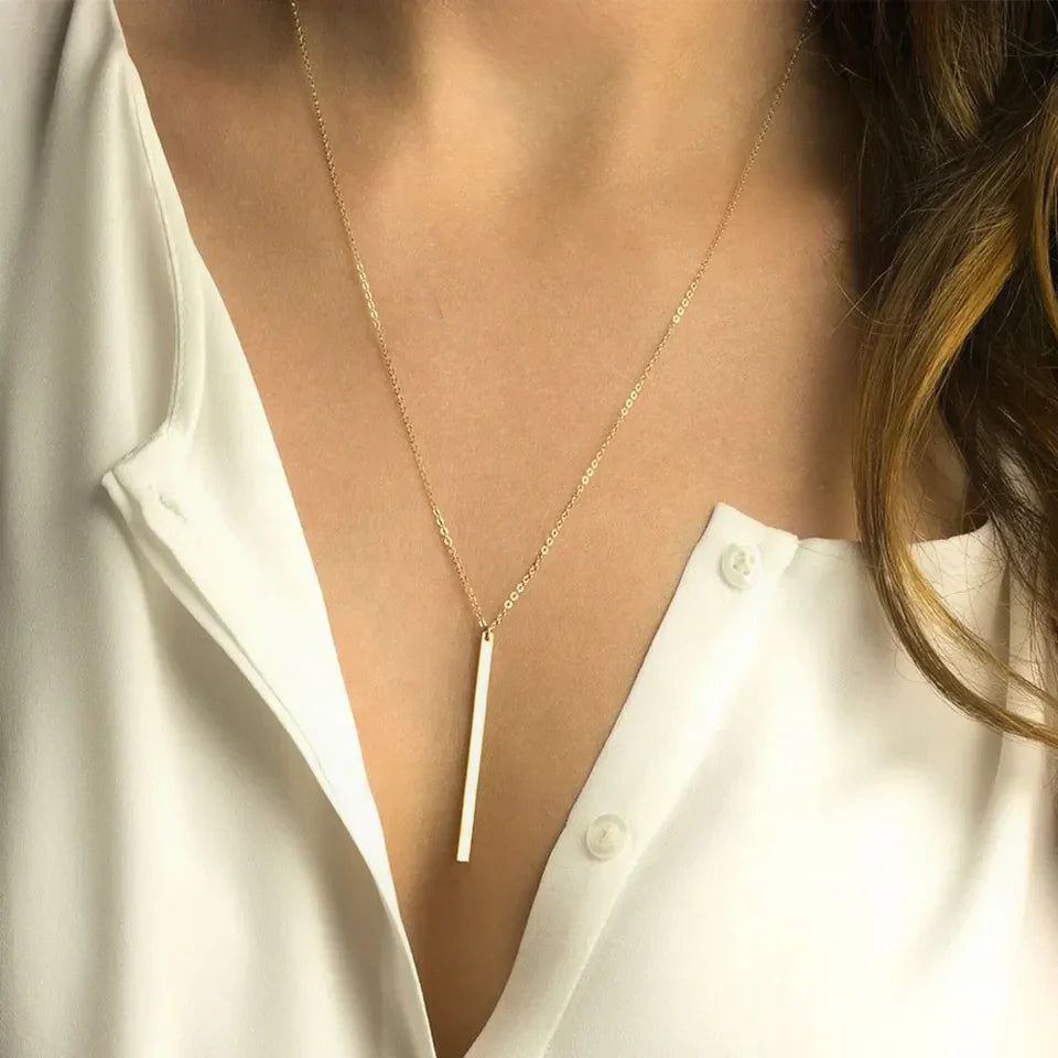 [ElanLuxe]Allison Gold Bar Necklace