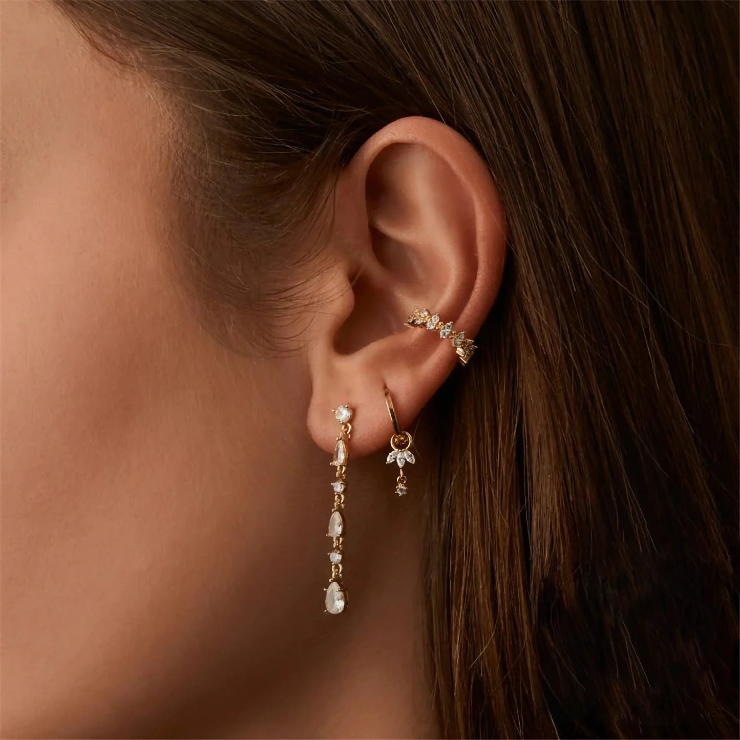 [ElanLuxe]Brooke Removable Charm Hoops