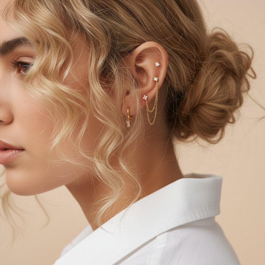 [ElanLuxe]Dina Essential Diamond Earrings Bundle