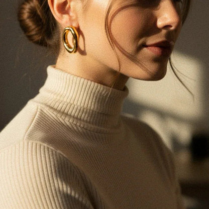[ElanLuxe]Raquel Open Oval Earrings