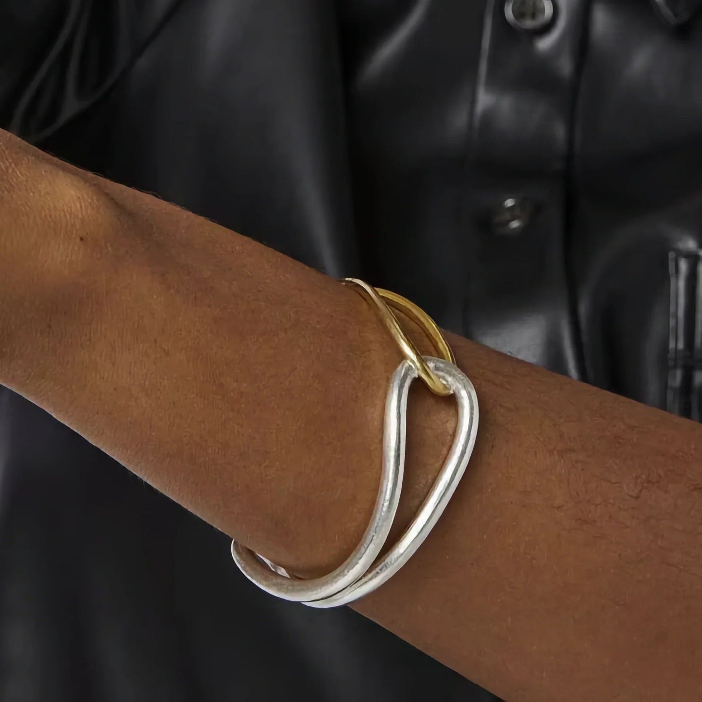 [ElanLuxe]Noria Two Tone Gold Bangle