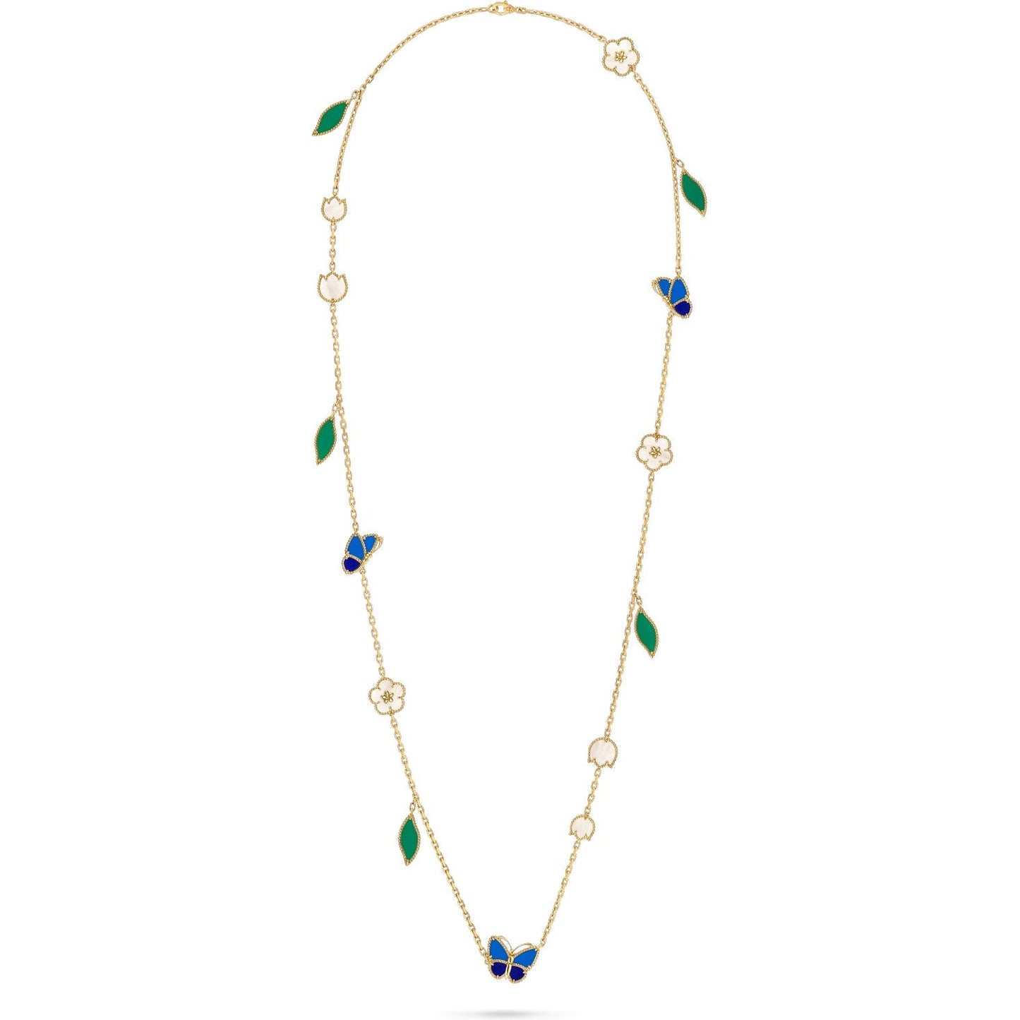 [ElanLuxe Jewerly]LUCKY SPRING BUTTERFLY 15 FLOWER NECKLACE