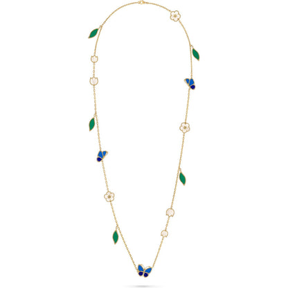 [ElanLuxe Jewerly]LUCKY SPRING BUTTERFLY 15 FLOWER NECKLACE