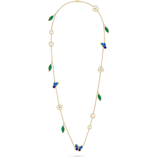 [ElanLuxe Jewerly]LUCKY SPRING BUTTERFLY 15 FLOWER NECKLACE