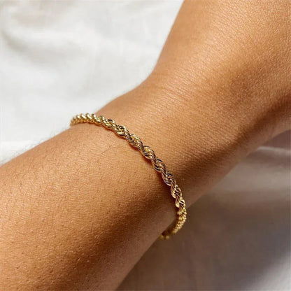 [ElanLuxe]Gigi Rope Chain Gold Bracelet