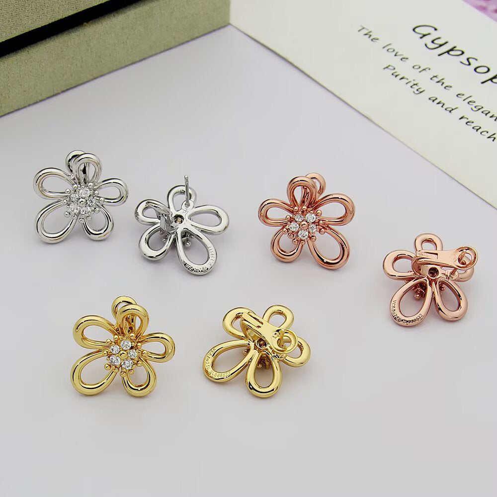 [Elanluxe Jewelry] FLOWERLACE EARRING 5 DIAMONDS