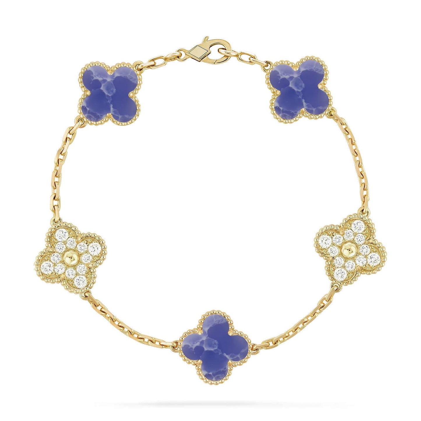 [ElanLuxe Jewelry]CLOVER 5 MOTIF BLUE VEINS BRACELET COLLECTION