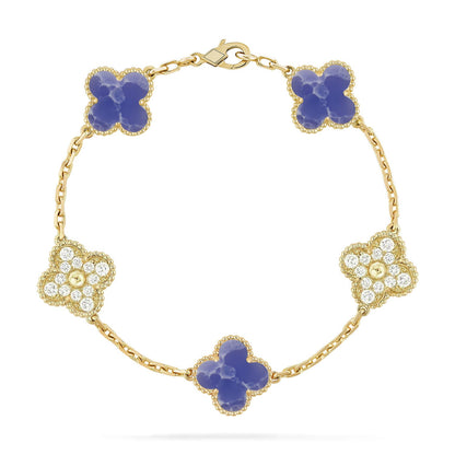 [ElanLuxe Jewelry]CLOVER 5 MOTIF BLUE VEINS BRACELET COLLECTION