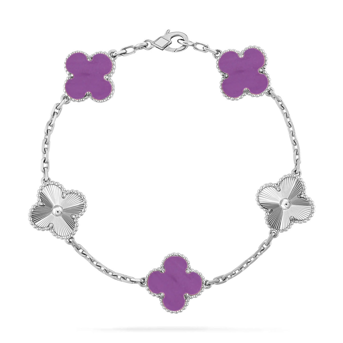 [ElanLuxe Jewelry] CLOVER 5 MOTIF VIOLET BRACELET COLLECTION