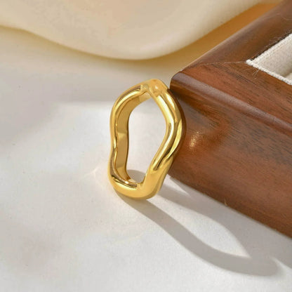 [ElanLuxe]Lunaria Gold Wave Ring