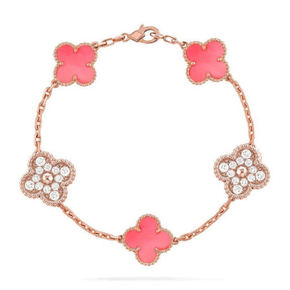 [ElanLuxe Jewelry] CLOVER 5 MOTIFS  PINK MOP BRACELET COLLECTION