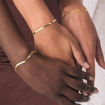 [ElanLuxe]Vida Gold Herringbone Bracelet
