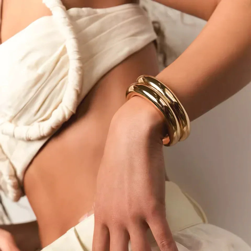 [ElanLuxe]Lina Smooth Gold Bangle