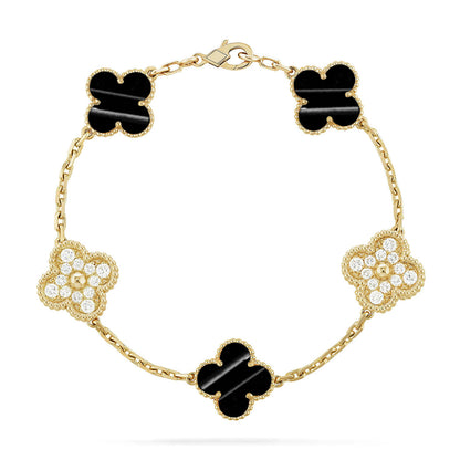 [ElanLuxe Jewelry] CLOVER 5 MOTIF PULSAR STONE BRACELET COLLECTION