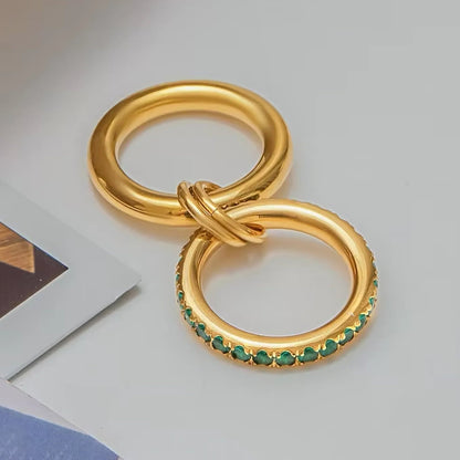 [ElanLuxe]Viridian Stacked Diamond Ring