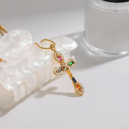 [ElanLuxe]Olea Diamond Crucifix