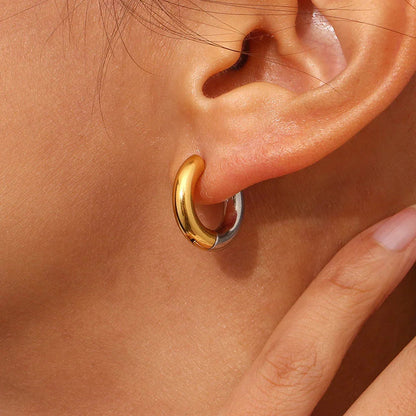 [ElanLuxe]Ingrid Two Tone Hoop Earring