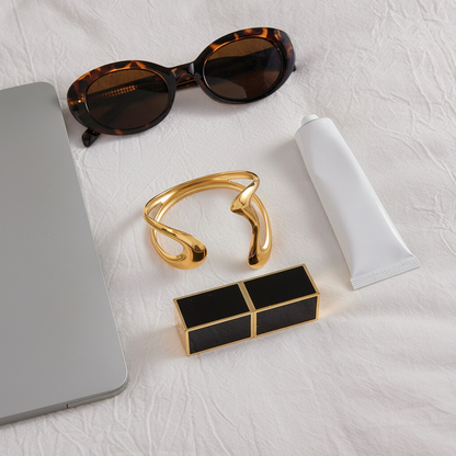 [ElanLuxe]Lulu Sculpted Gold Bangle