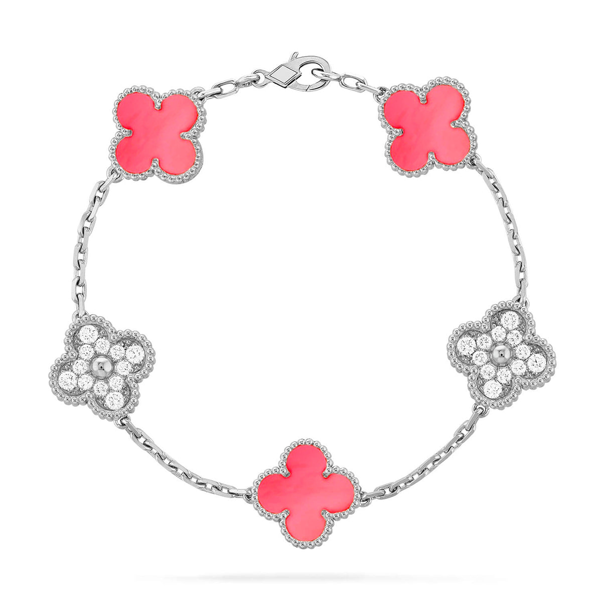 [ElanLuxe Jewelry] CLOVER 5 MOTIFS  PINK MOP BRACELET COLLECTION