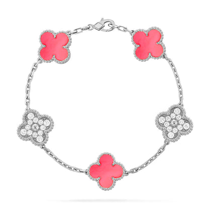 [ElanLuxe Jewelry] CLOVER 5 MOTIFS  PINK MOP BRACELET COLLECTION