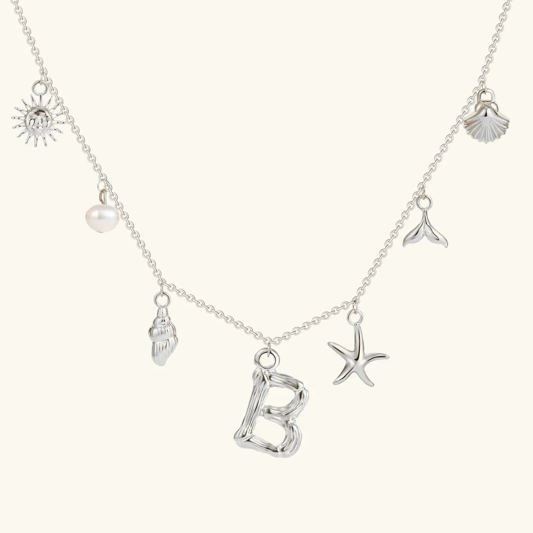 [ElanLuxe]Avaria Ocean Initial Necklace