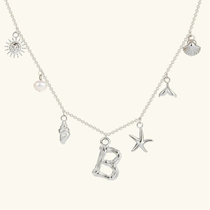 [ElanLuxe]Avaria Ocean Initial Necklace