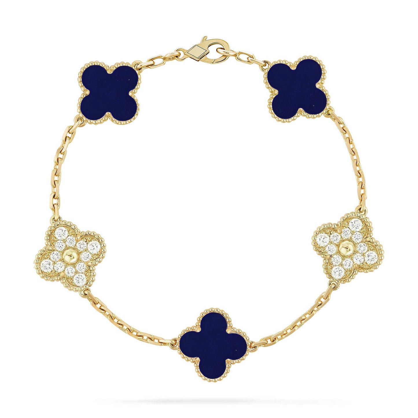[ElanLuxe Jewelry]CLOVER 5 MOTIF LAPIS LAZULI BRACELET COLLECTION