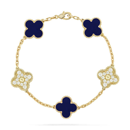 [ElanLuxe Jewelry]CLOVER 5 MOTIF LAPIS LAZULI BRACELET COLLECTION