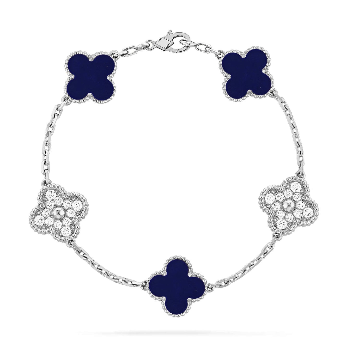 [ElanLuxe Jewelry]CLOVER 5 MOTIF LAPIS LAZULI BRACELET COLLECTION