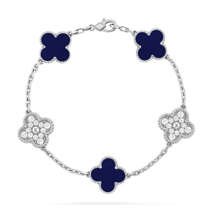 [ElanLuxe Jewelry]CLOVER 5 MOTIF LAPIS LAZULI BRACELET COLLECTION