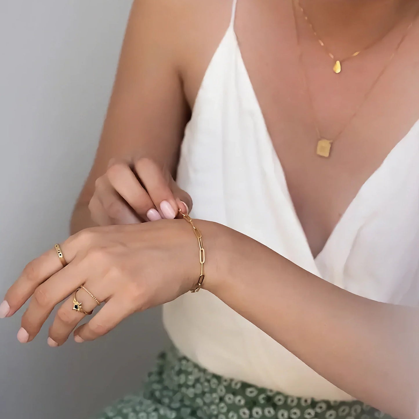 [ElanLuxe]Eloise Gold Paperclip Bracelet