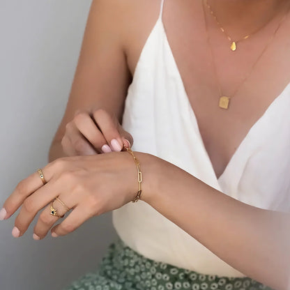 [ElanLuxe]Eloise Gold Paperclip Bracelet
