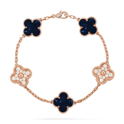 [ElanLuxe Jewelry]CLOVER 5 MOTIF PIETERSITE BRACELET COLLECTION