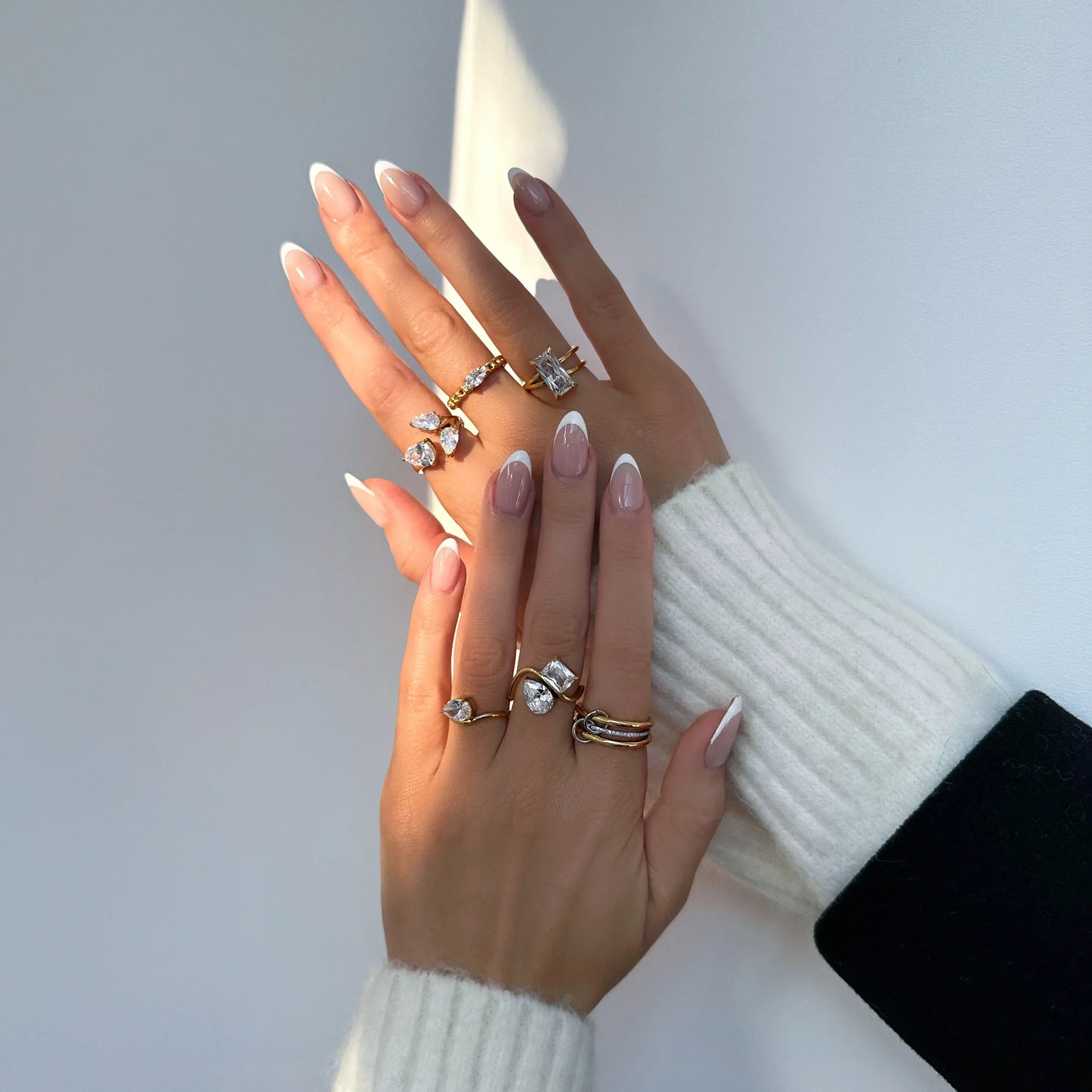 [ElanLuxe]Chastity Diamond Ring Stack