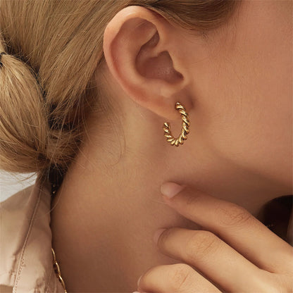 [ElanLuxe]Gigi Twist Gold Earrings