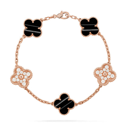 [ElanLuxe Jewelry] CLOVER 5 MOTIF PULSAR STONE BRACELET COLLECTION