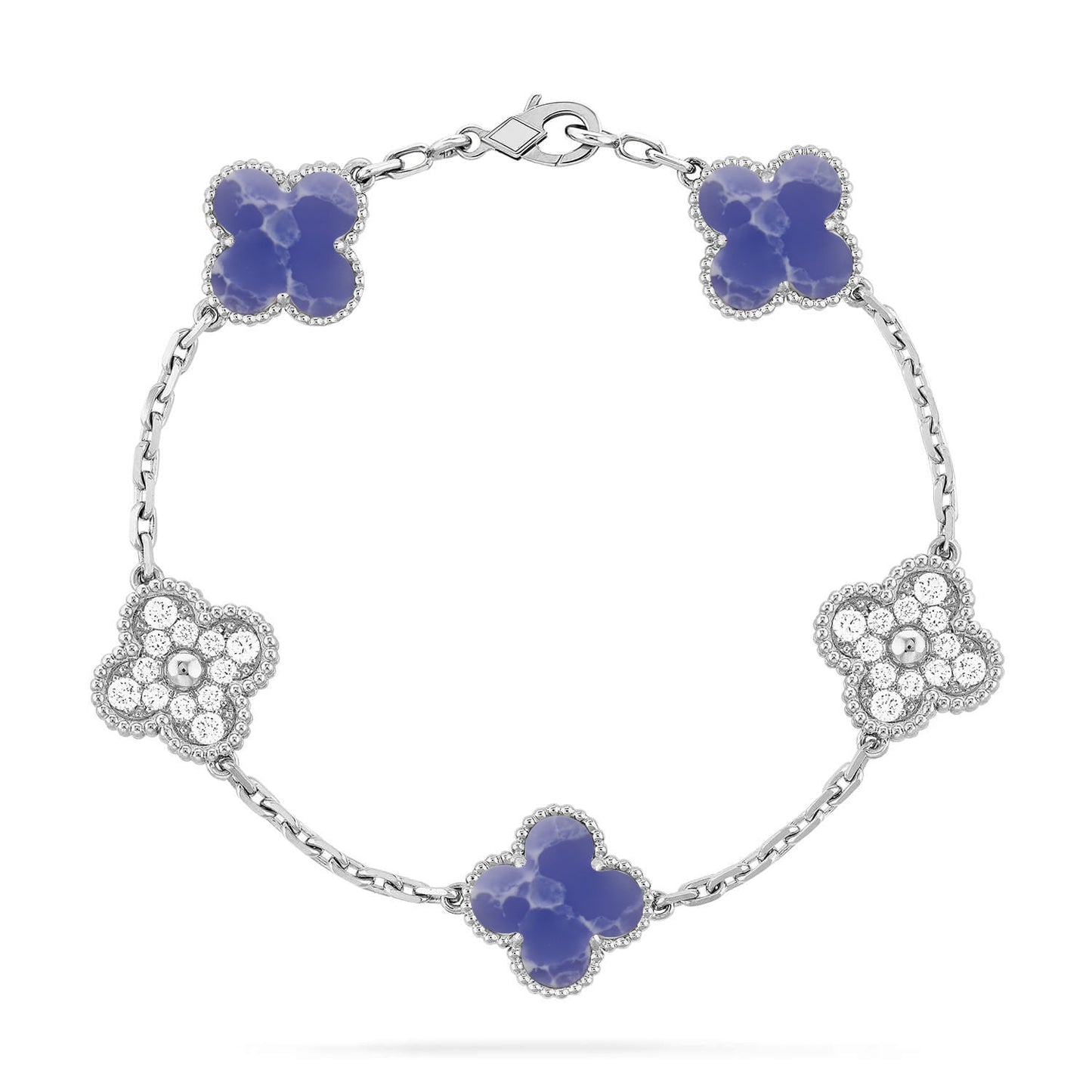 [ElanLuxe Jewelry]CLOVER 5 MOTIF BLUE VEINS BRACELET COLLECTION