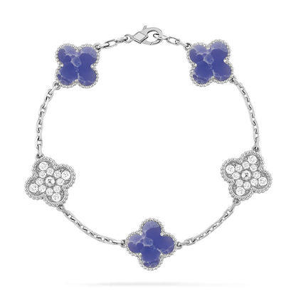 [ElanLuxe Jewelry]CLOVER 5 MOTIF BLUE VEINS BRACELET COLLECTION