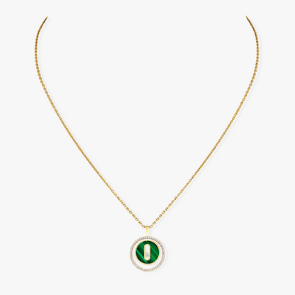 [ElanLuxe Jewelry]LUCKY MOVE 1 DIAMOND MALACHITE GOLD DIAMOND NECKLACE