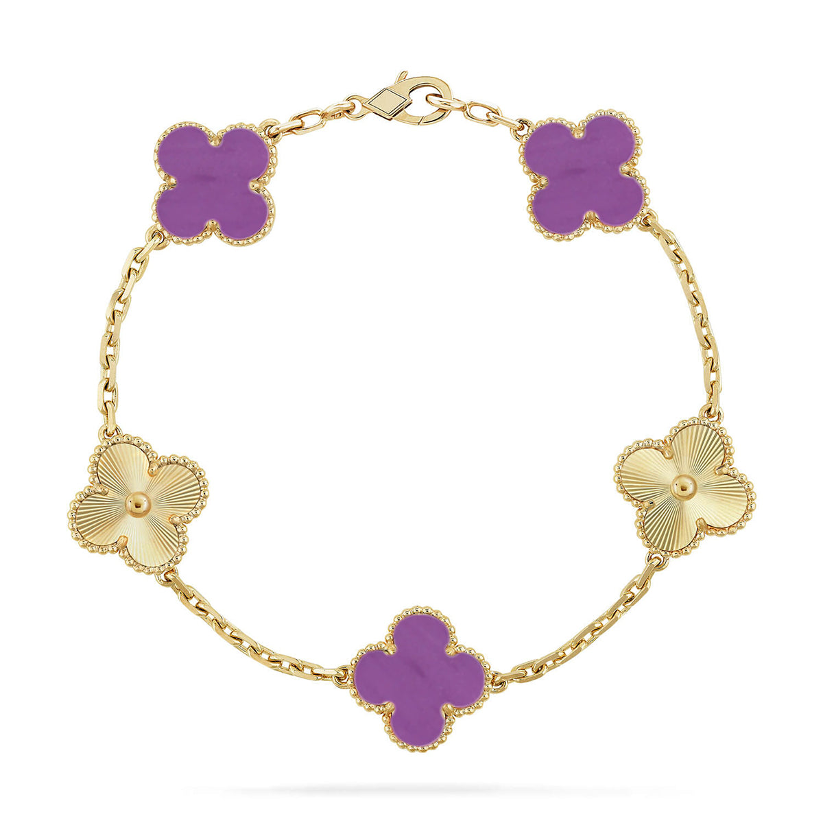 [ElanLuxe Jewelry] CLOVER 5 MOTIF VIOLET BRACELET COLLECTION