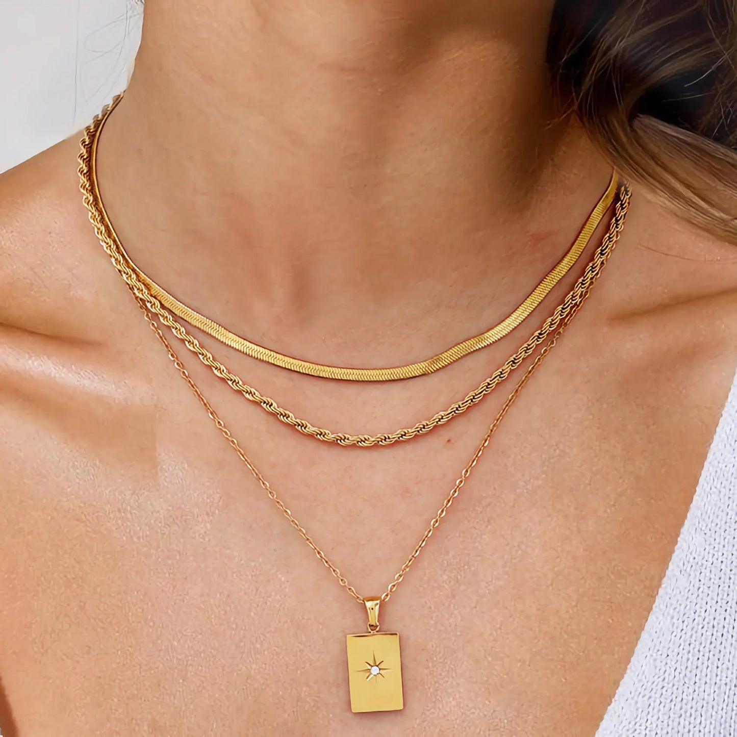[ElanLuxe]Raphaela Layered Gold Necklace