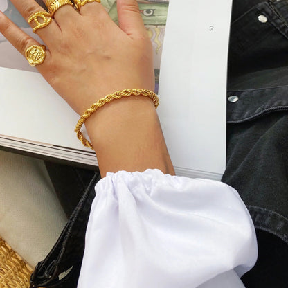 [ElanLuxe]Clara Rope Chain Gold Bracelet