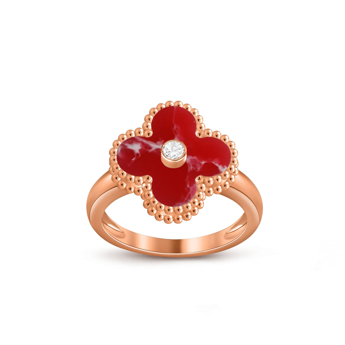 [ElanLuxe Jewelry]CLOVER DIAMOND RING ROSE GOLD COLLECTION