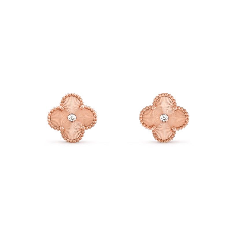 [ElanLuxe Jewelry]CLOVER  15MM DIAMOND EARRINGS COLLECTION