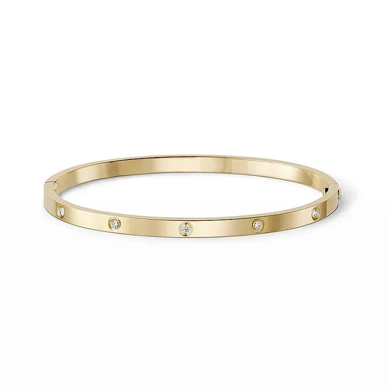 [ElanLuxe Jewelry] JUSTE Diamond & LOVE Diamond Bracelet Stack Set
