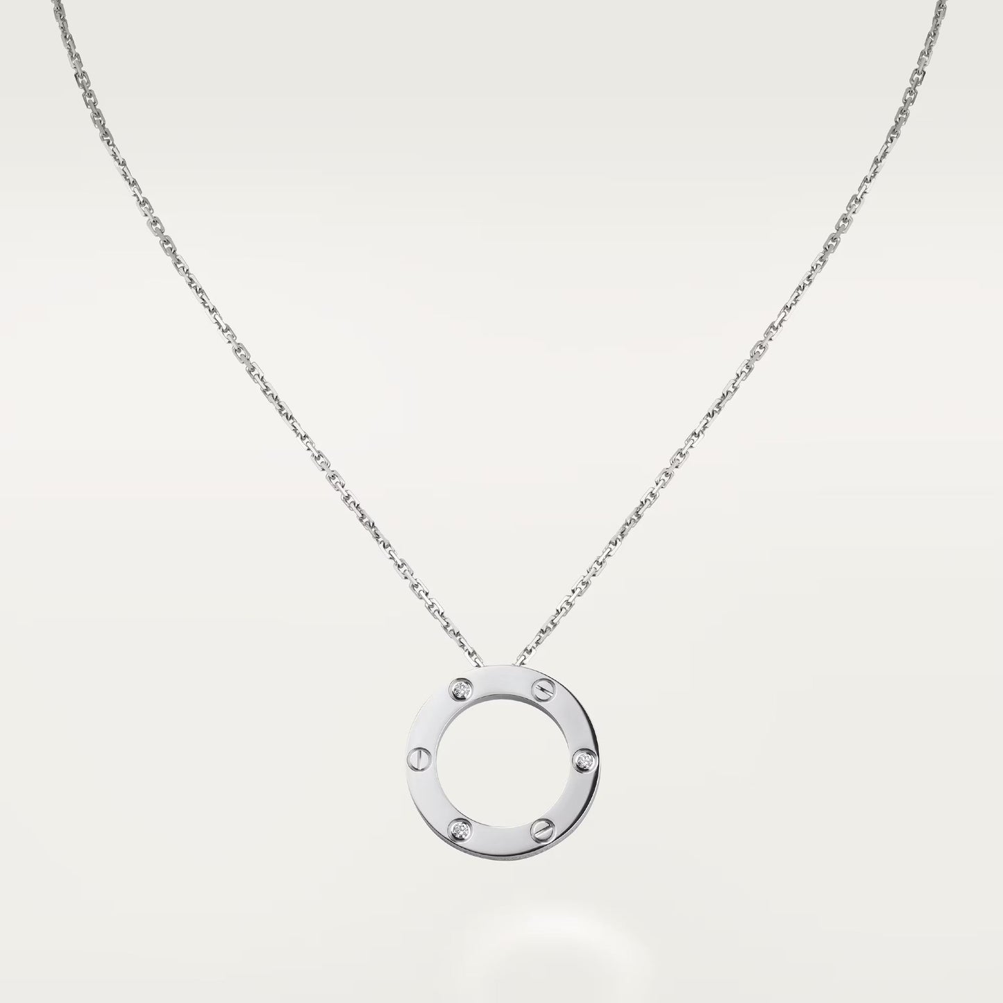 [ElanLuxe Jewelry]LOVE NECKLACE 16MM 3 DIAMONDS