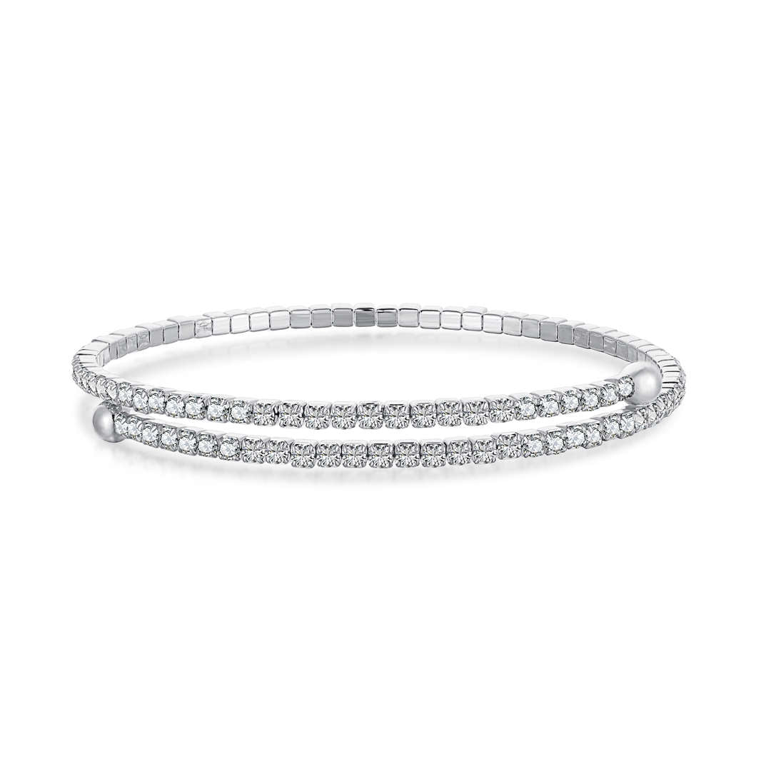 [ElanLuxe Jewelry]Row of Diamonds Round Fashion Bracelet