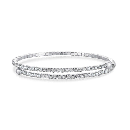 [ElanLuxe Jewelry]Row of Diamonds Round Fashion Bracelet
